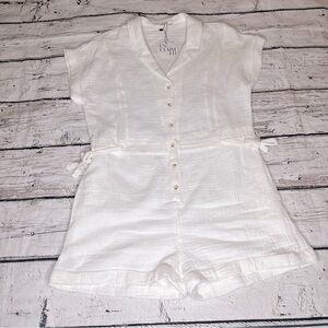 NWT Day Moon White Gauze Romper Size S